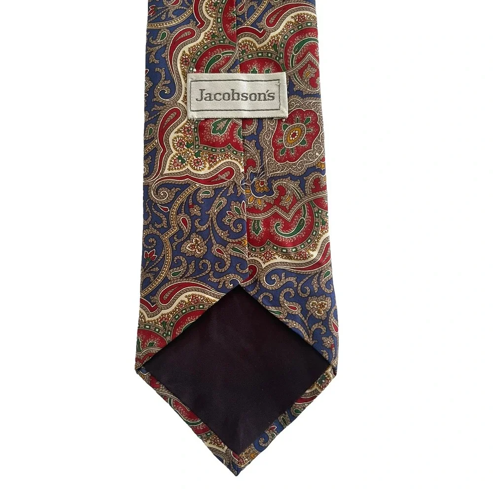Vintage Jacobsons Paisley Neck‎ Tie  Classic Hand Tailored Silk USA